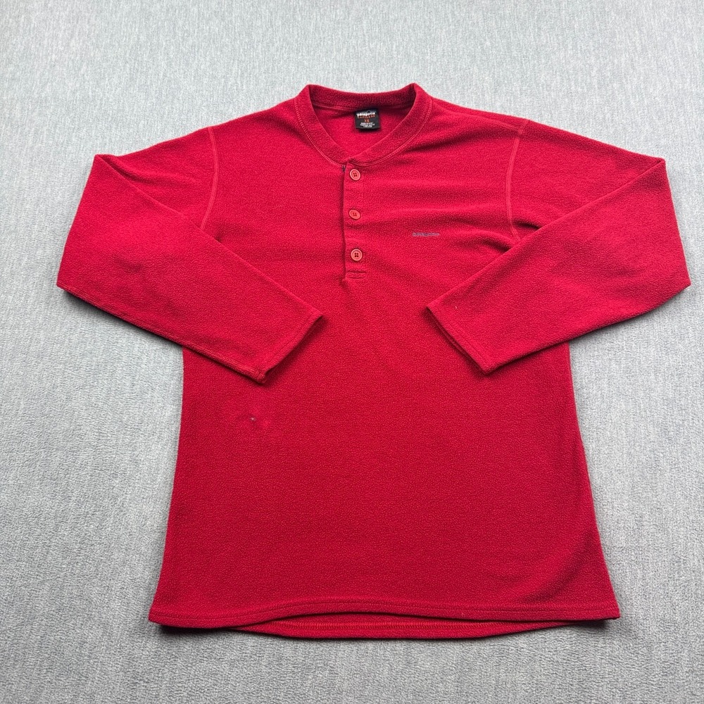 Vintage Patagonia Mens XS Red Capilene Henley Fleece Pullover Made In USA 90s